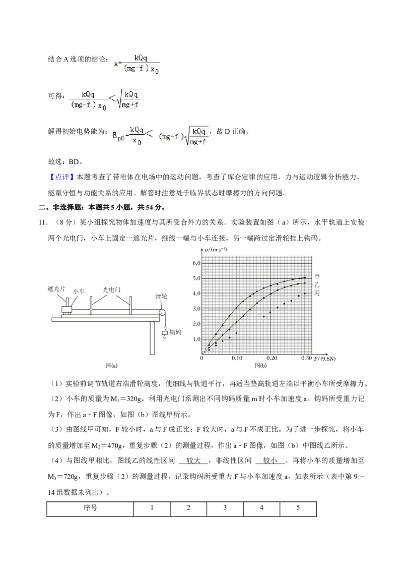 2024年高考物理真题（江西自主命题）（解析版）_全国卷+地方卷_4.物理_1.物理高考真题试卷_2024年高考-物理_2024年江西自主命题-物理