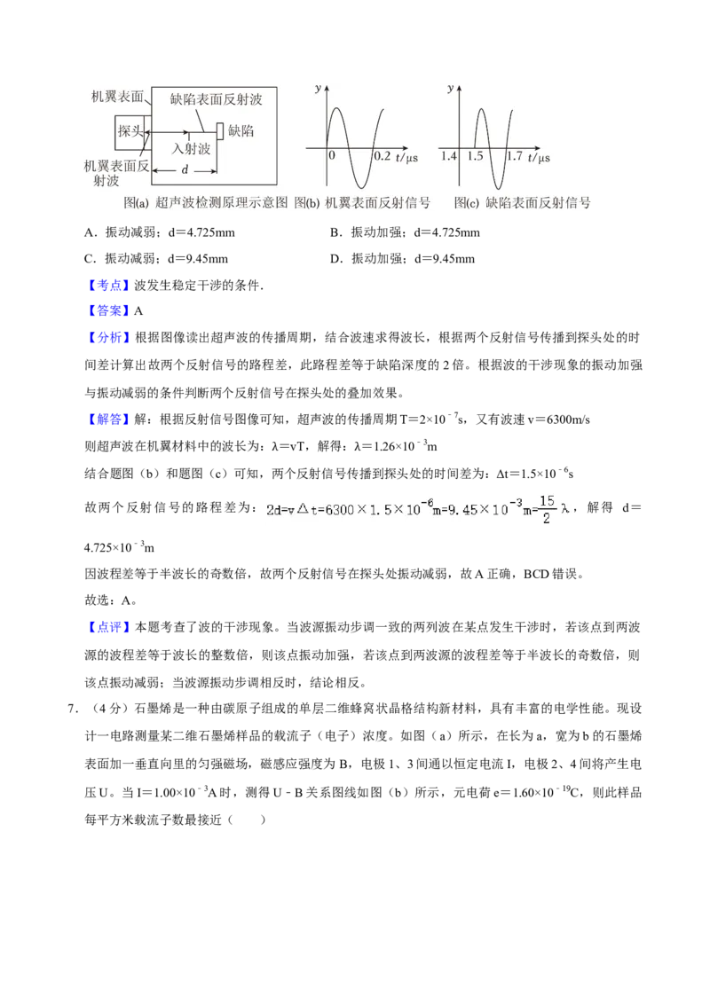 2024年高考物理真题（江西自主命题）（解析版）_全国卷+地方卷_4.物理_1.物理高考真题试卷_2024年高考-物理_2024年江西自主命题-物理