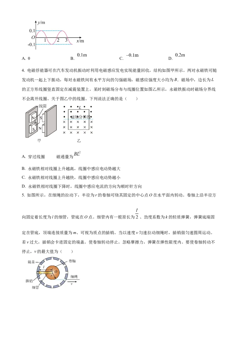 2024年高考物理试题（广东自主命题）（原卷版）_全国卷+地方卷_4.物理_1.物理高考真题试卷_2024年高考-物理_2024年广东自主命题-物理