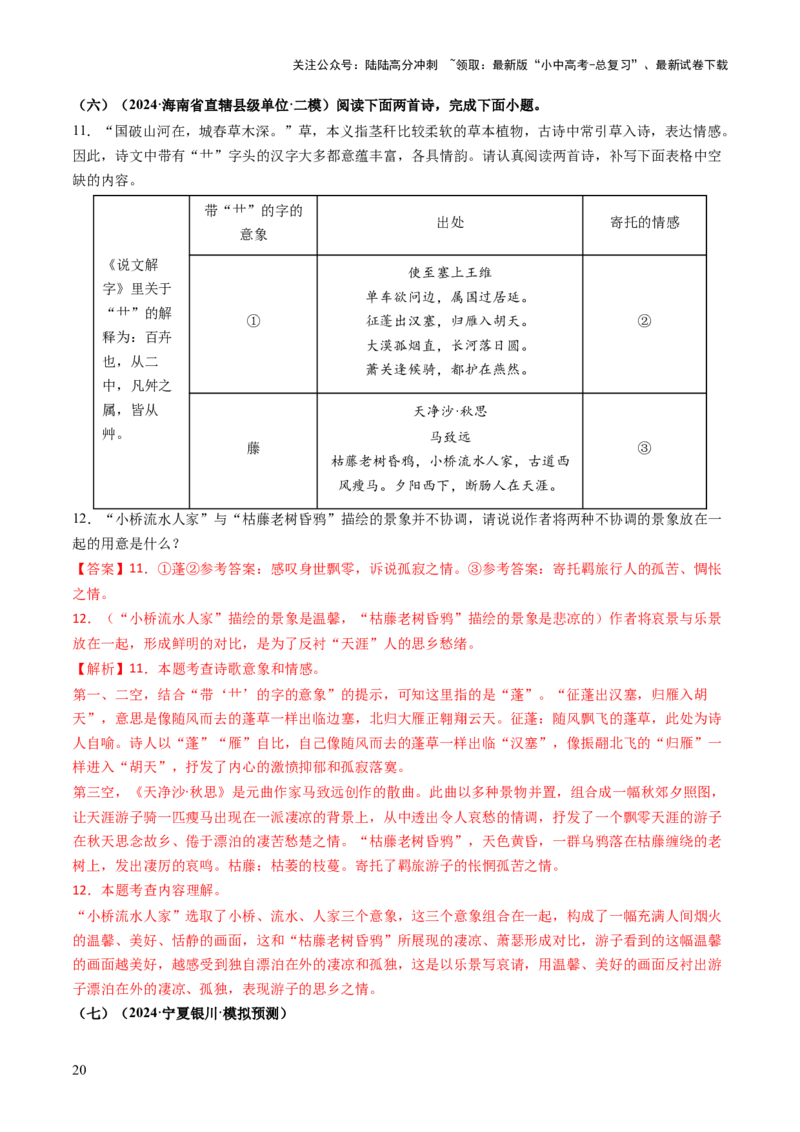 专题13理解分析（讲练）（解析版）_02中考总复习（2026版更新中）_01-语文-中考总复习_2025年中考资料_2025中考二轮课件ppt+讲义+练习语文_讲义练习