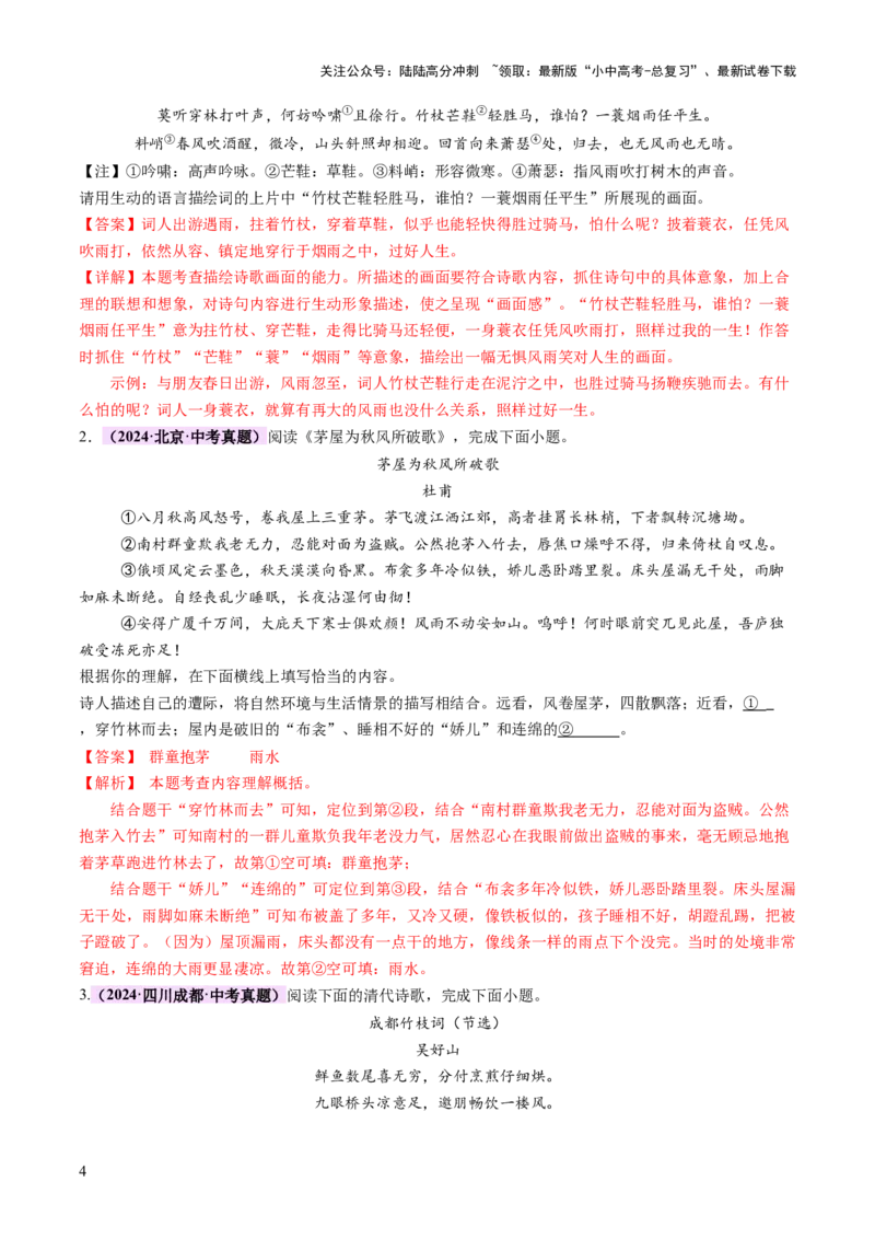 专题13理解分析（讲练）（解析版）_02中考总复习（2026版更新中）_01-语文-中考总复习_2025年中考资料_2025中考二轮课件ppt+讲义+练习语文_讲义练习