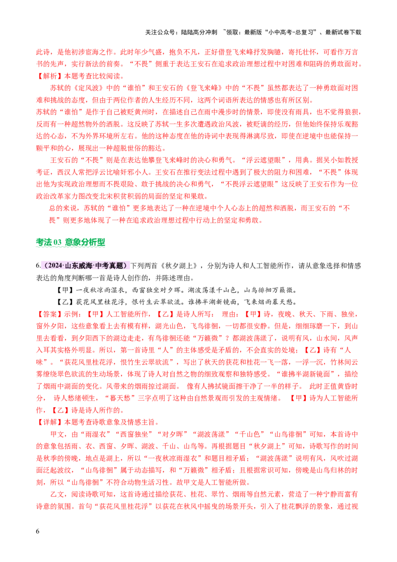 专题13理解分析（讲练）（解析版）_02中考总复习（2026版更新中）_01-语文-中考总复习_2025年中考资料_2025中考二轮课件ppt+讲义+练习语文_讲义练习