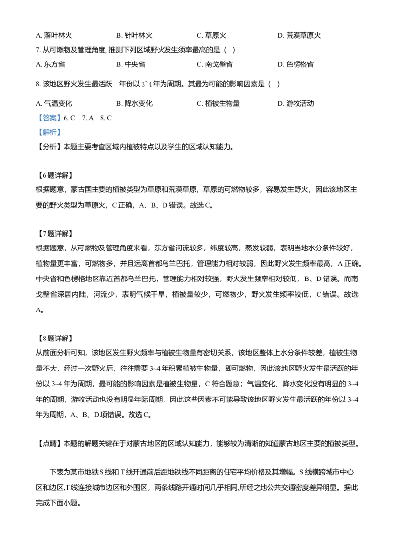 湖南省2021年普通高中学业水平选择性考试地理试题（解析版）_全国卷+地方卷_8.地理_1.地理高考真题试卷_2021年高考-地理_2021年湖南地理