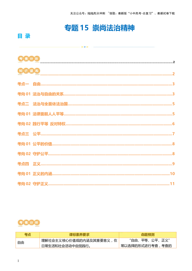 专题15崇尚法治精神（讲义）_02中考总复习（2026版更新中）_07-道法-中考总复习_2024年中考复习资料_一轮复习_2024年中考道德与法治一轮复习讲练测（全国通用）_配套讲义