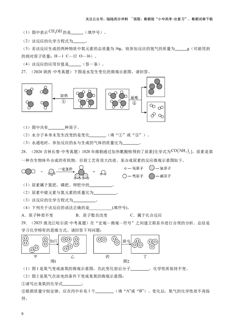 专题13质量守恒定律和化学方程式（原卷版）_02中考总复习（2026版更新中）_05-化学-中考总复习_2026年中考复习（更新中）