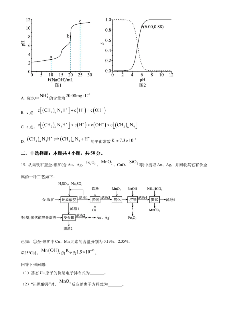 2025年高考化学真题（云南自主命题）（原卷版）_全国卷+地方卷_5.化学_1.化学高考真题试卷_2025年高考-化学_2025年云南自主命题