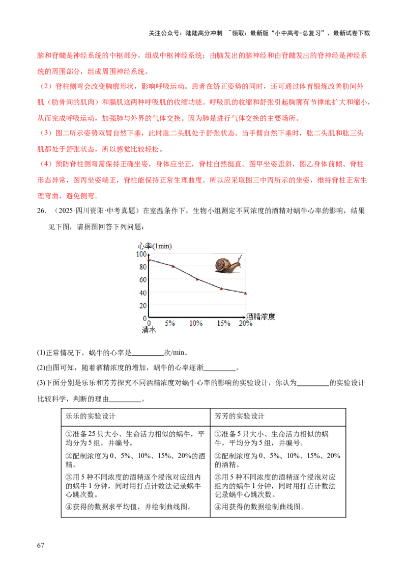 专题14健康地生活（全国通用）（解析版）_02中考总复习（2026版更新中）_08-生物-中考总复习_2026年中考复习（更新中）_好题汇编三年（2023-2025）中考生物真题分类汇编（全国通用）
