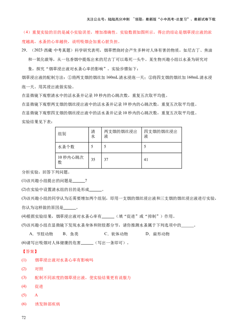 专题14健康地生活（全国通用）（解析版）_02中考总复习（2026版更新中）_08-生物-中考总复习_2026年中考复习（更新中）_好题汇编三年（2023-2025）中考生物真题分类汇编（全国通用）