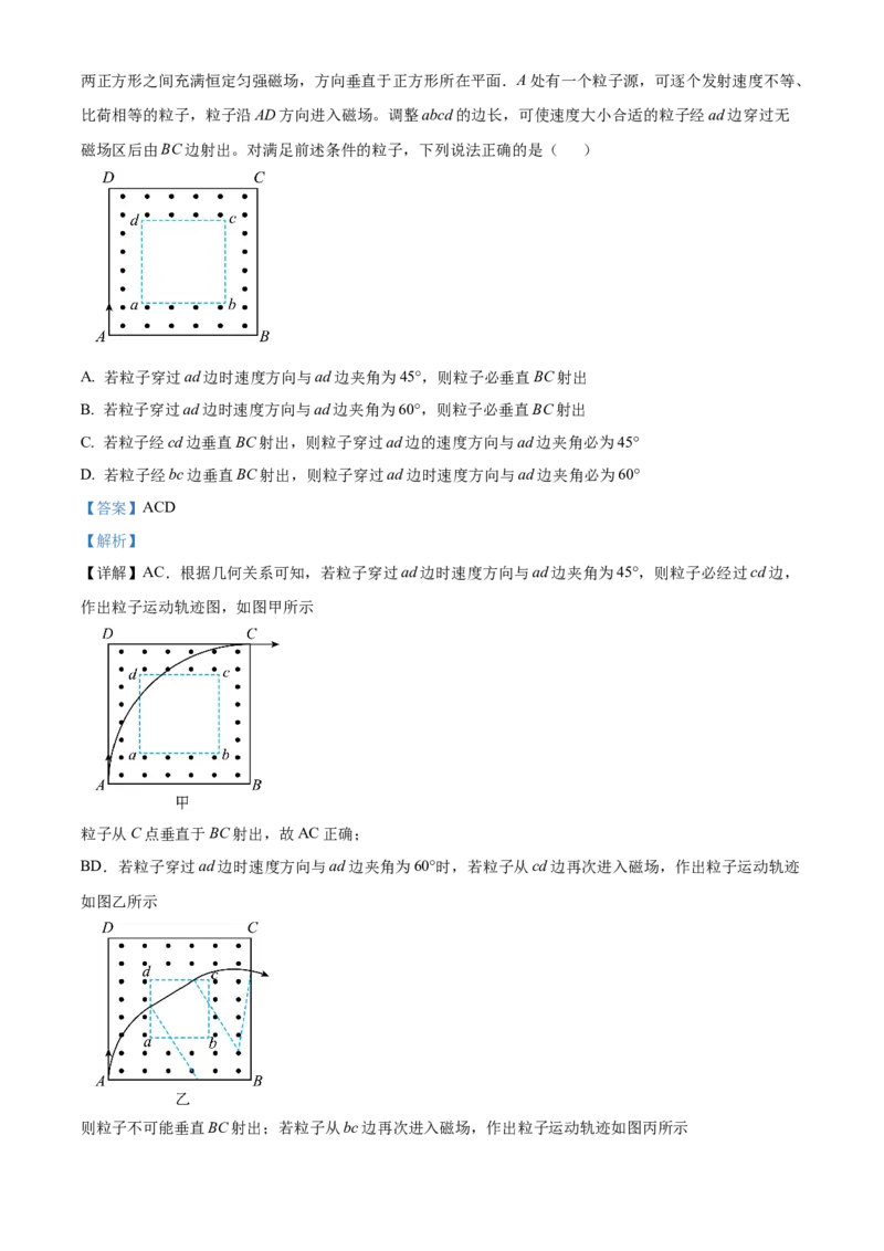 2024年高考物理真题（河北自主命题）（解析版）_全国卷+地方卷_4.物理_1.物理高考真题试卷_2024年高考-物理_2024年河北自主命题-物理