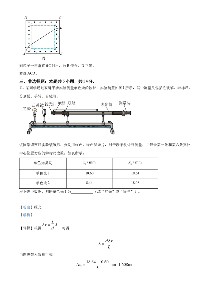 2024年高考物理真题（河北自主命题）（解析版）_全国卷+地方卷_4.物理_1.物理高考真题试卷_2024年高考-物理_2024年河北自主命题-物理