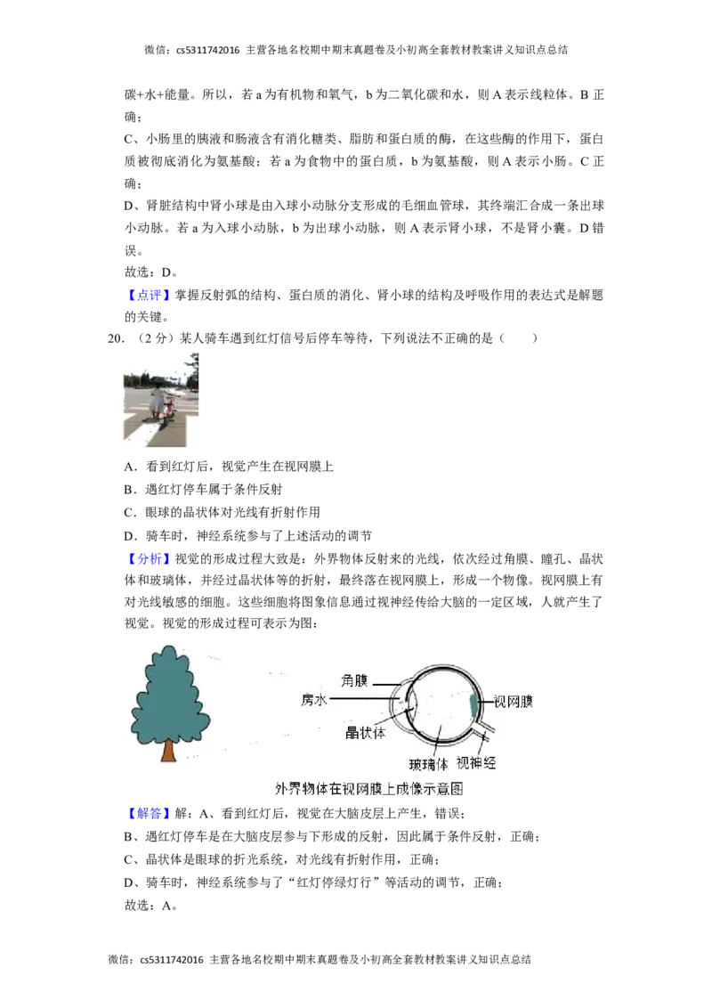 北京市通州区运河中学东校区2021-2022学年七年级下学期诊断生物试卷(1)_北京初中期末题_C605-京七八九_B京生物七八九_北京7下生物_2022-2024_北京生物7下月考