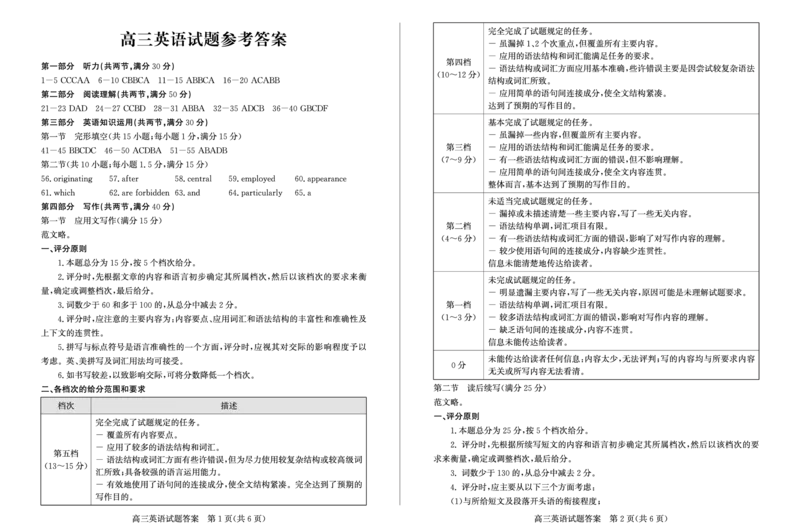 2024高三开学考英语答案_A1502026各地模拟卷（超值！）_9月_240903山东省德州市2025届高三上学期开学考_山东省德州市2025届高三上学期开学考英语试题（含答案）