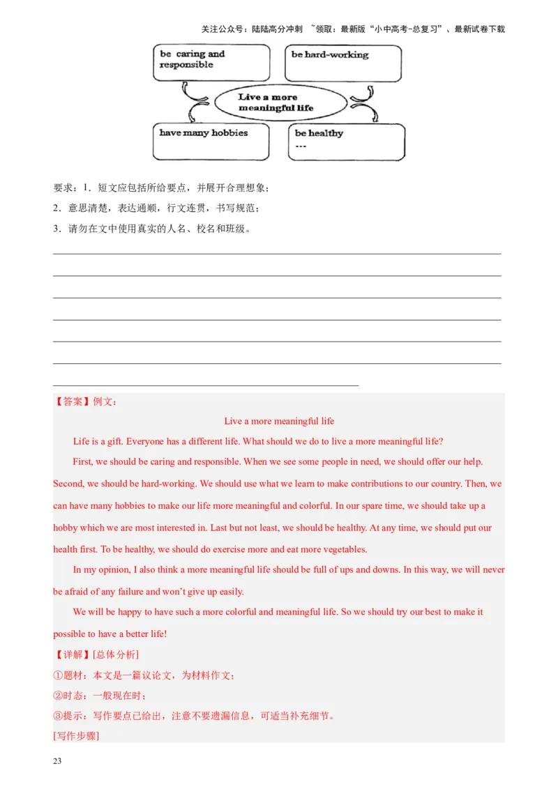 专题13材料作文-5年（2019-2023）中考1年模拟英语真题分项汇编（全国通用）（解析版）_02中考总复习（2026版更新中）_03-英语-中考总复习_2024年中考复习资料_专项复习资料