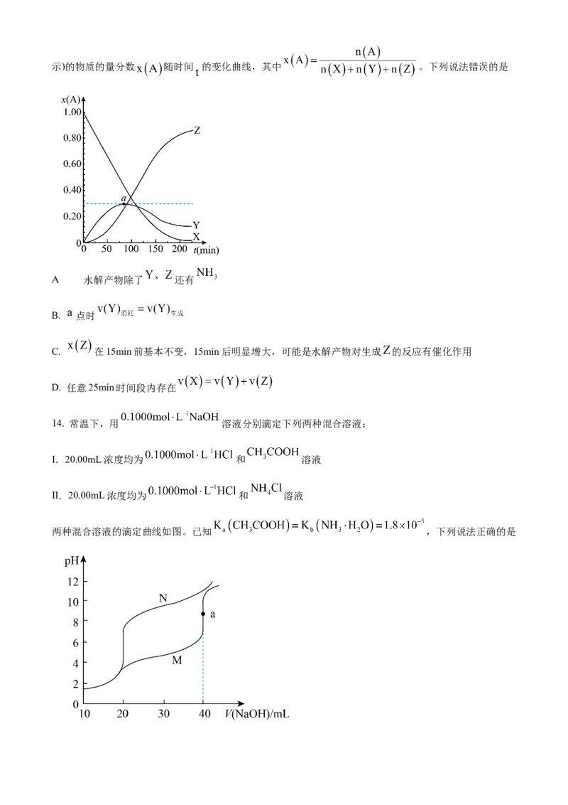 2024年高考化学真题（广西自主命题）（原卷版）_全国卷+地方卷_5.化学_1.化学高考真题试卷_2024年高考-化学_2024年广西自主命题-化学