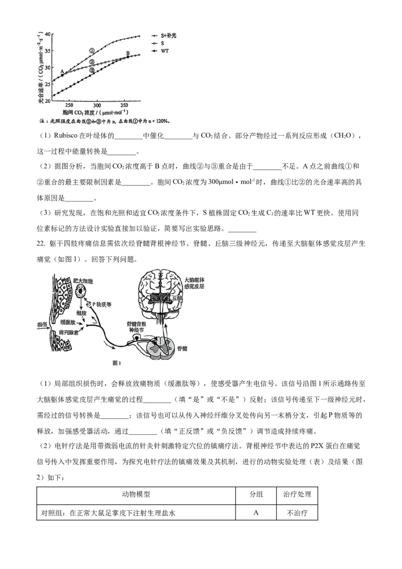 2025年高考生物真题（黑龙江、吉林、辽宁、内蒙古）（原卷版）_全国卷+地方卷_6.生物_1.生物高考真题试卷_2025年高考-生物_2025年高考生物真题（黑龙江吉林辽宁内蒙古）