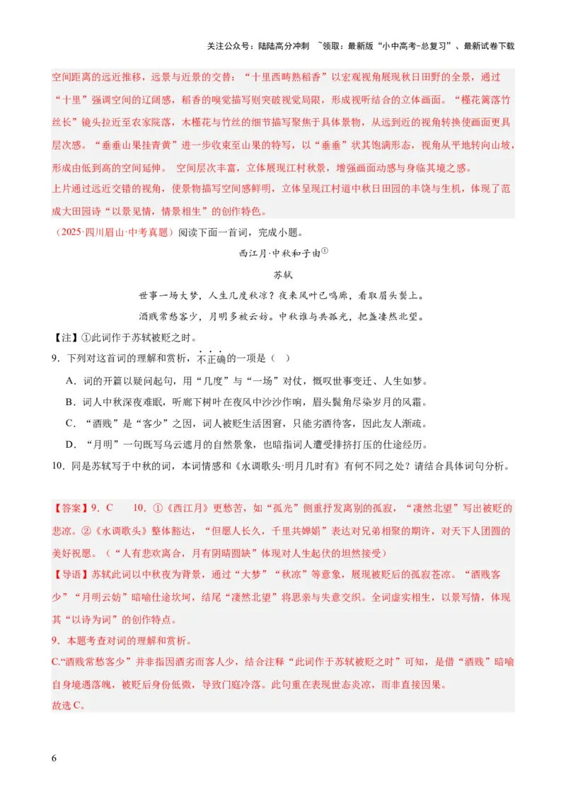 专题12诗词鉴赏（全国通用）（解析版）_02中考总复习（2026版更新中）_01-语文-中考总复习_2026年中考复习（更新中）_好题汇编三年（2023-2025）中考语文真题分类汇编（全国通用）(1)
