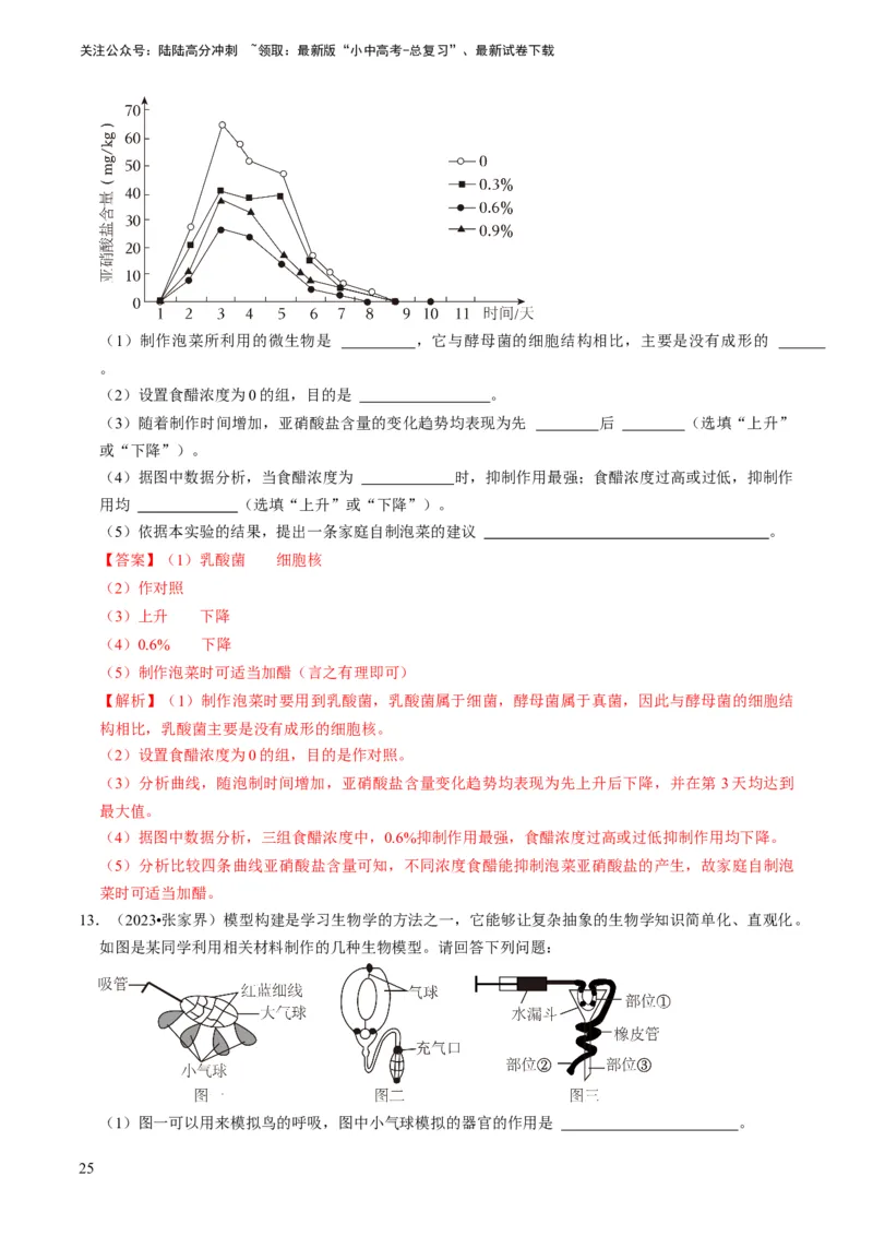 专题15生物学与社会&middot;跨学科实践（解析版）_02中考总复习（2026版更新中）_08-生物-中考总复习_2024年中考复习资料_专项复习_备战2024年中考生物真题题源解密