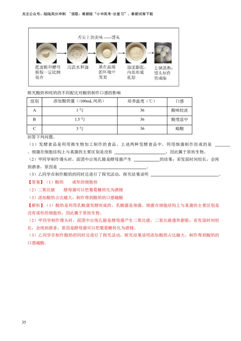 专题15生物学与社会&middot;跨学科实践（解析版）_02中考总复习（2026版更新中）_08-生物-中考总复习_2024年中考复习资料_专项复习_备战2024年中考生物真题题源解密