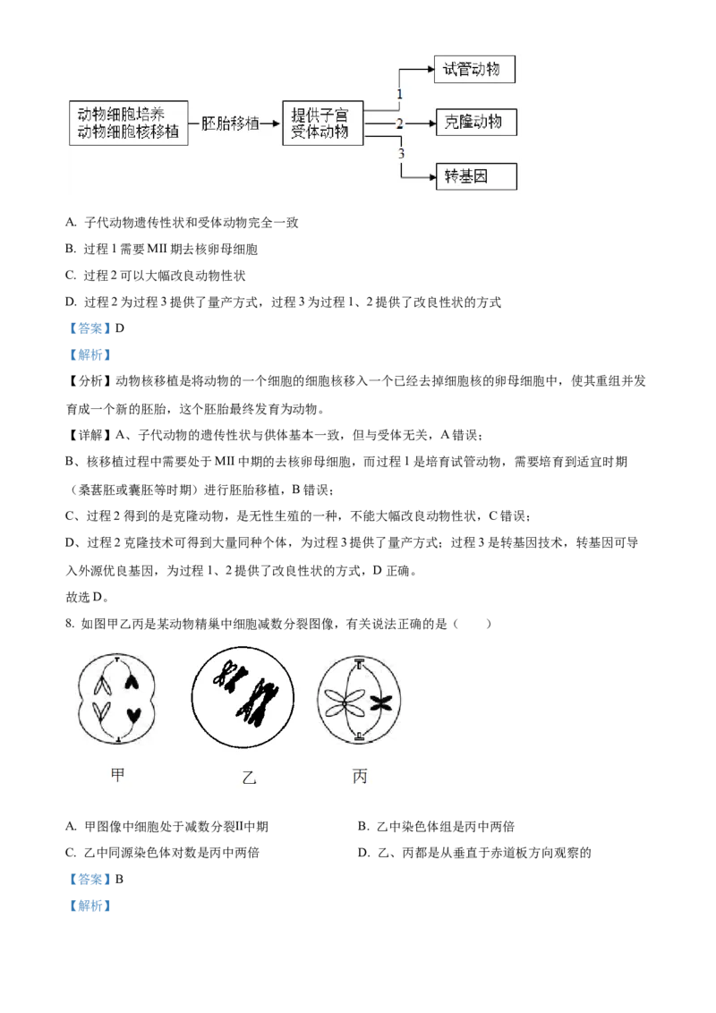 2023年高考生物真题（天津自主命题）（解析版）_全国卷+地方卷_6.生物_1.生物高考真题试卷_2023年高考-生物_2023年天津自主命题