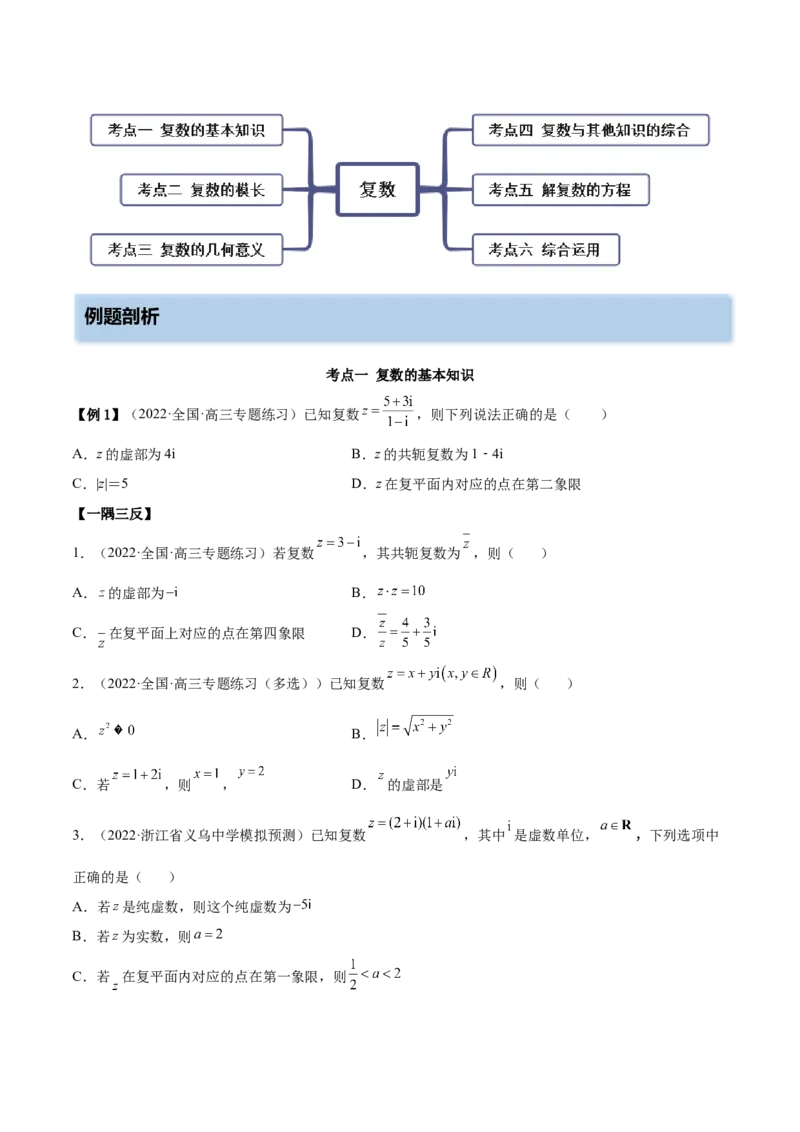 1.3复数（精讲）（提升版）（原卷版）_2.2025数学总复习_2023年新高考资料_一轮复习_2023年高考数学一轮复习（提升版）（新高考地区专用）
