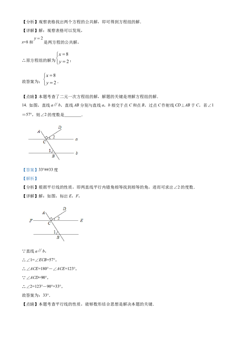 精品解析：北京市平谷区2021-2022学年七年级下学期期末数学试卷（解析版）(1)_北京初中期末题_C605-京七八九_B京市数学七八九_北京7下数学_2021-2022
