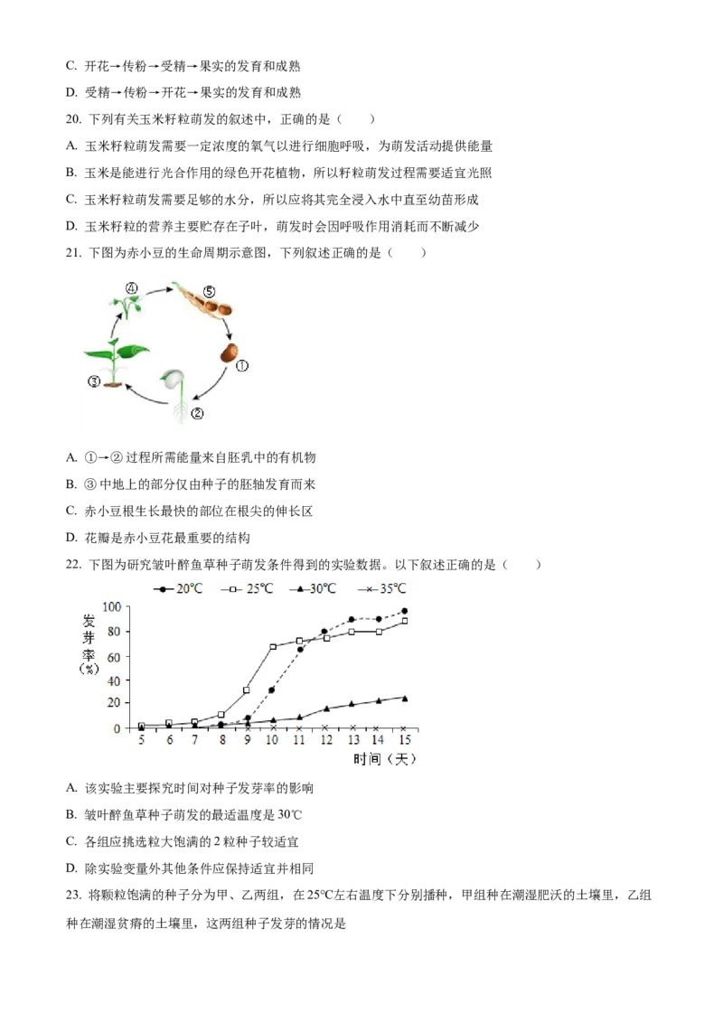 精品解析：北京市昌平区双城融合学区2022-2023学年八年级上学期生物学期中质量抽测（原卷版）(1)_北京初中期末题_C605-京七八九_B京生物七八九_北京八上生物_2022-2023