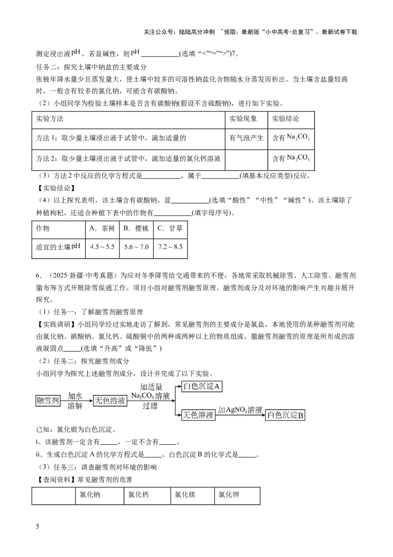 专题22实验探究题（原卷版）_02中考总复习（2026版更新中）_05-化学-中考总复习_2026年中考复习（更新中）_好题汇编三年（2023-2025）中考化学真题分类汇编（全国通用）