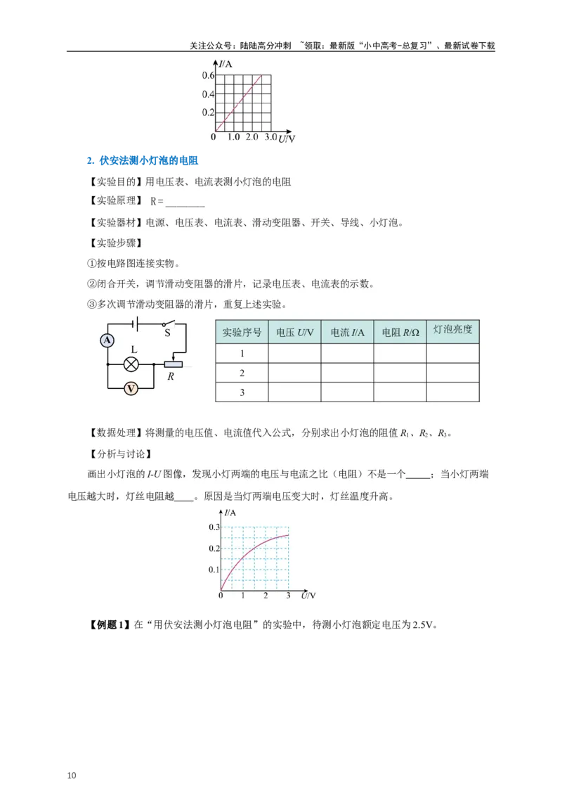 专题16欧姆定律（知识梳理+典例+练习）-2024物理中考一轮复习精品资料（学生版）_02中考总复习（2026版更新中）_04-物理-中考总复习_2024年中考复习资料_一轮复习_配套练习