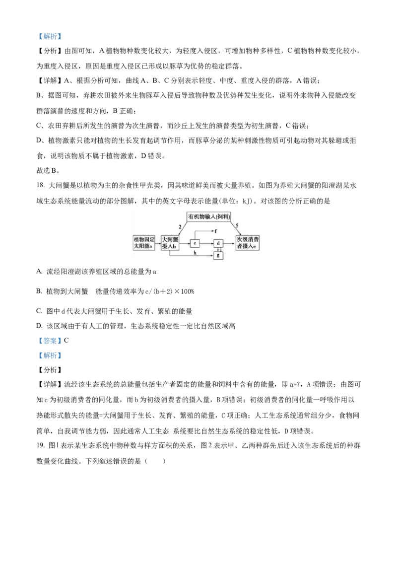 安徽省芜湖市镜湖区安徽师范大学附属中学2023-2024学年高二下学期6月测试生物试题（含答案）_A1502026各地模拟卷（超值！）_6月_2406282024安徽师范大学附属中学高二下学期6月测试