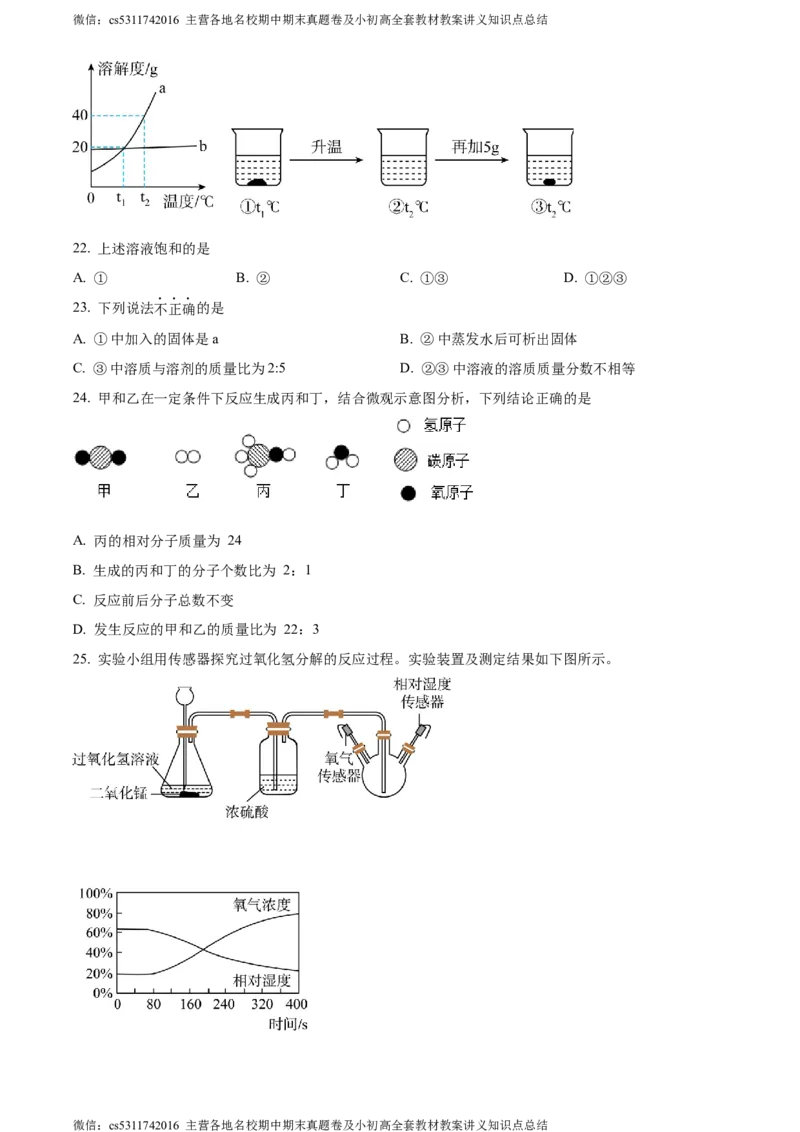 精品解析：2024年北京师范大学附属实验中学中考第九次测试化学试题（原卷版）(1)_北京初中期末题_C605-京七八九_B京化学七八九_北京9下化学（含中考模拟）_北京化学9下月考