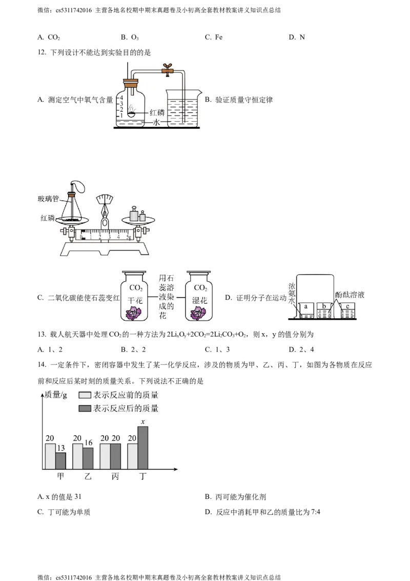 精品解析：北京市东城区第五十五中学2022-2023学年九年级下学期月考化学试题（原卷版）(1)_北京初中期末题_C605-京七八九_B京化学七八九_北京9下化学（含中考模拟）_北京化学9下月考