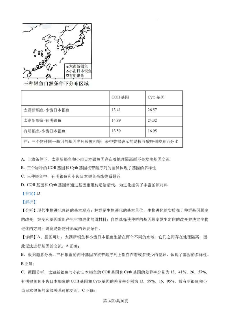 山东省泰安市2024-2025学年高三上学期11月期中考试生物答案_A1502026各地模拟卷（超值！）_11月_241124山东省泰安市2024-2025学年高三上学期11月期中考试