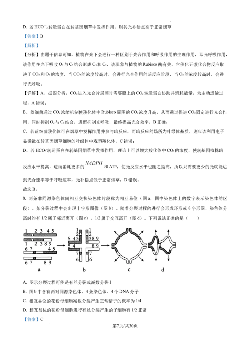 山东省泰安市2024-2025学年高三上学期11月期中考试生物答案_A1502026各地模拟卷（超值！）_11月_241124山东省泰安市2024-2025学年高三上学期11月期中考试