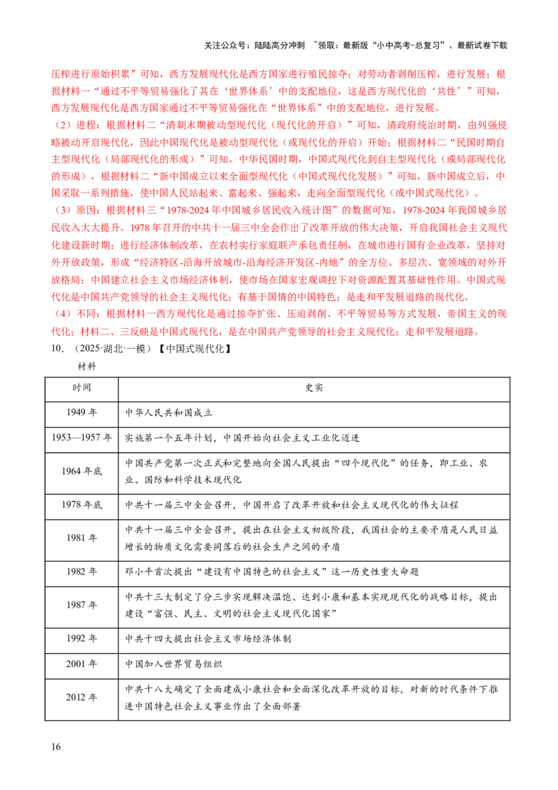 专题19凝聚收官&ldquo;十四五&rdquo;，锚定中国式现代化新坐标（热点）（讲练）（解析版）_02中考总复习（2026版更新中）_06-历史-中考总复习_2025年中考复习资料_2025中考二轮课件ppt+讲义+练习历史
