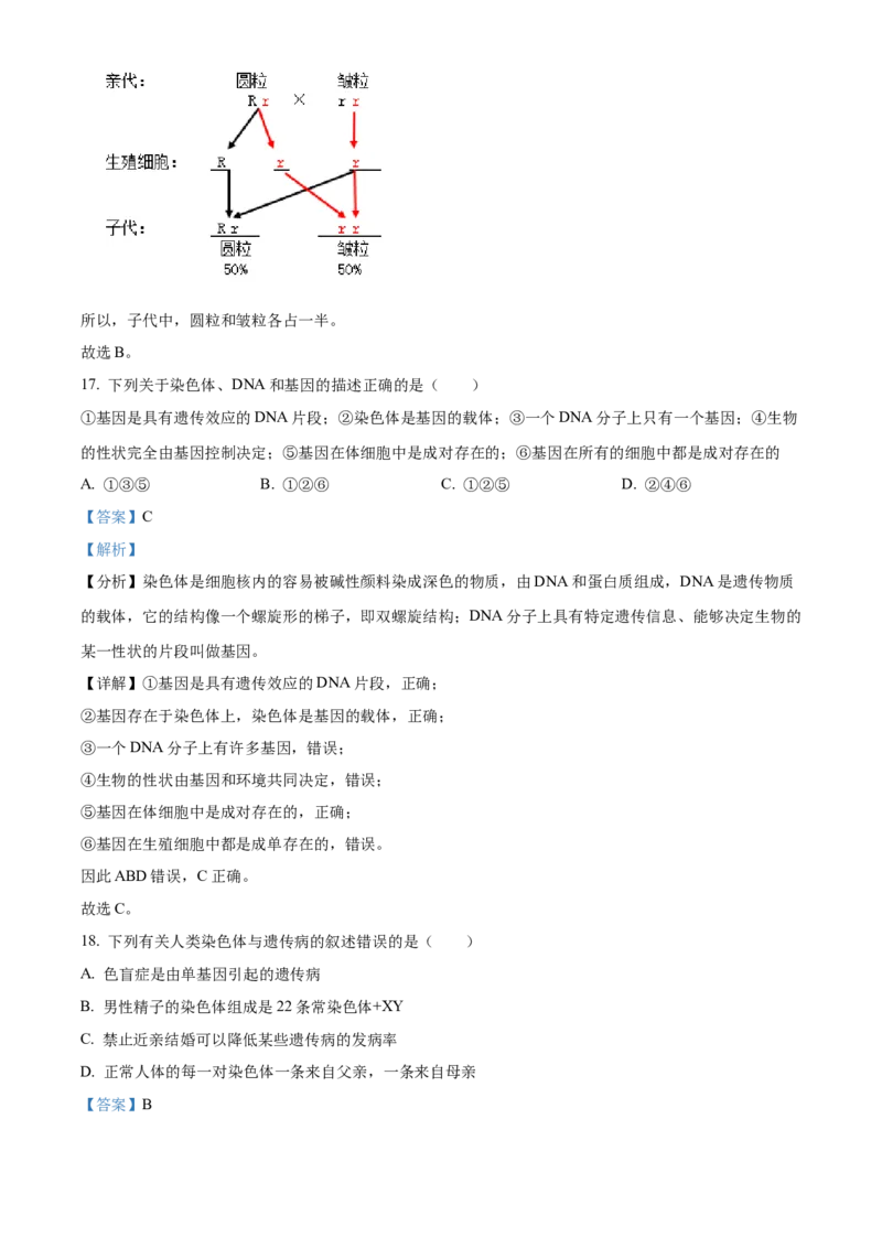 精品解析：北京市大兴区2022-2023学年八年级上学期期末生物试题（解析版）(1)_北京初中期末题_C605-京七八九_B京生物七八九_北京八上生物_2022-2023