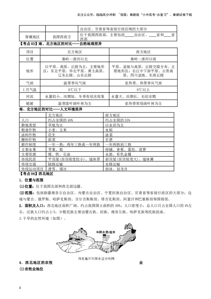 专题21中国的地理差异（背记帮）-备战2024年中考地理一轮复习考点帮（全国通用）（挖空版）_02中考总复习（2026版更新中）_09-地理-中考总复习_2024年中考复习资料_一轮复习