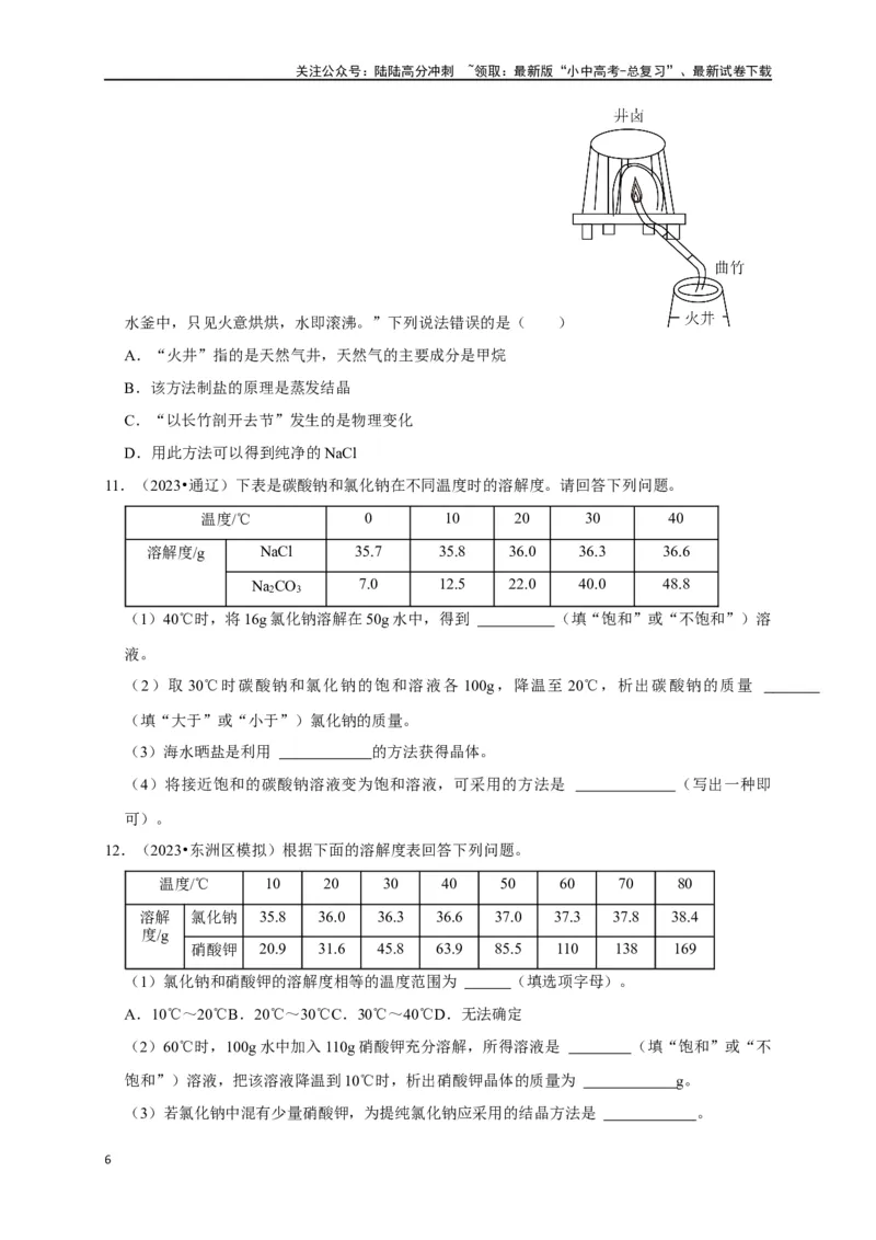 专题17物质的分离和提纯（原卷版）_02中考总复习（2026版更新中）_05-化学-中考总复习_2024年中考复习资料_一轮复习资料_完2024年中考化学复习考点一遍过（全国通用）