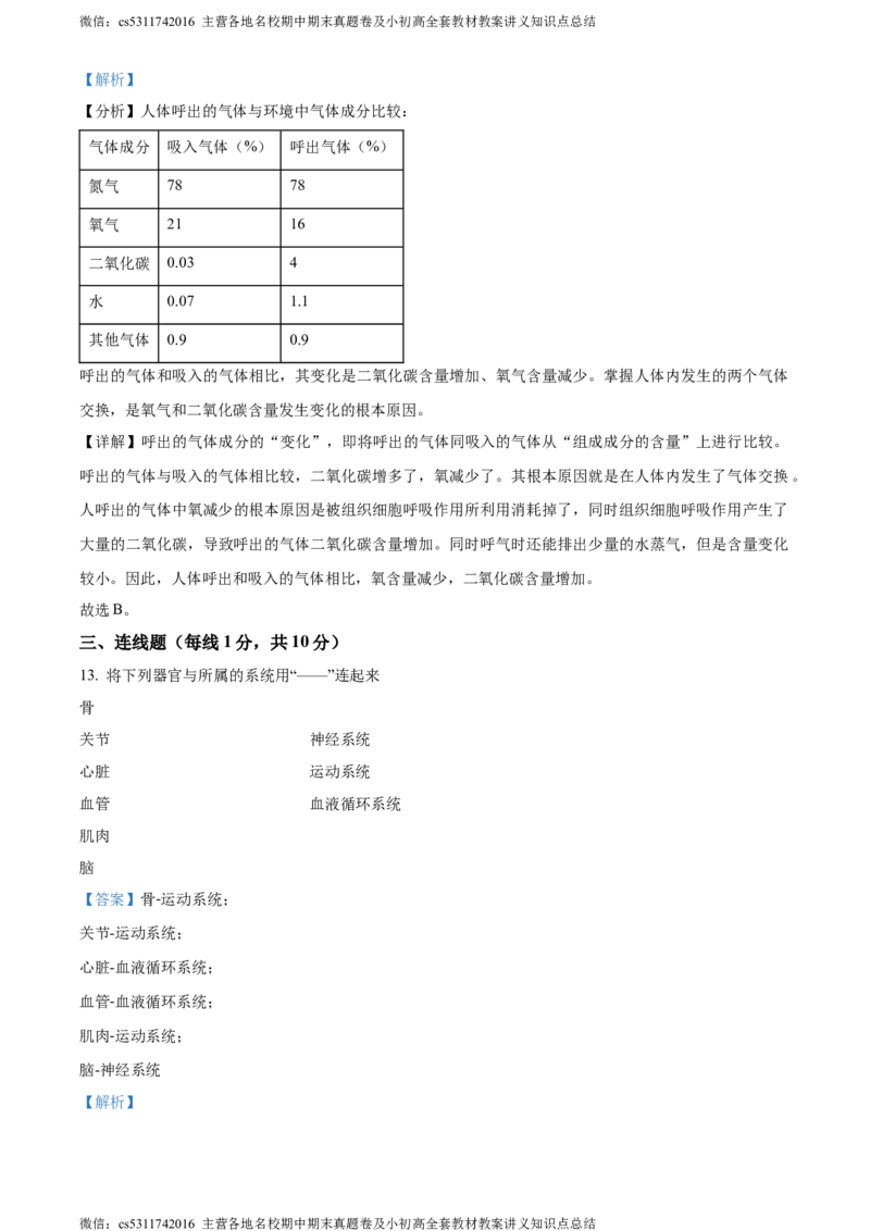精品解析：北京市房山区2022-2023学年七年级上学期期中生物试题（解析版）(1)_北京初中期末题_C605-京七八九_B京生物七八九_北京7上生物_2022-2024_北京生物7上期中