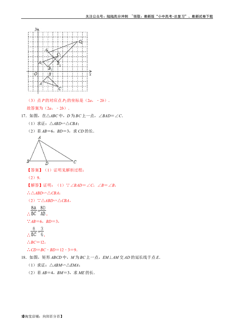 专题19图形的相似与位似的核心知识点精讲（讲义）-备战2024年中考数学一轮复习考点帮（全国通用）（解析版）_02中考总复习（2026版更新中）_02-数学-中考总复习_2024年中考复习资料_讲义