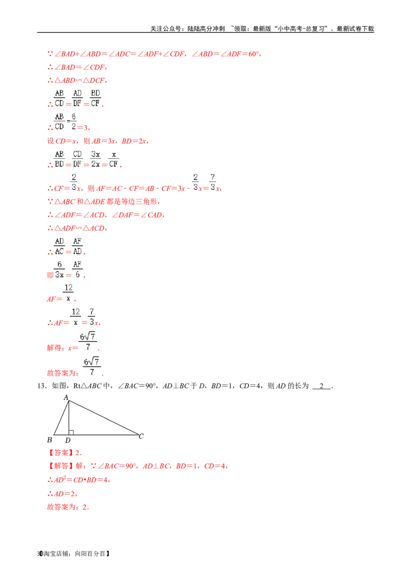 专题19图形的相似与位似的核心知识点精讲（讲义）-备战2024年中考数学一轮复习考点帮（全国通用）（解析版）_02中考总复习（2026版更新中）_02-数学-中考总复习_2024年中考复习资料_讲义