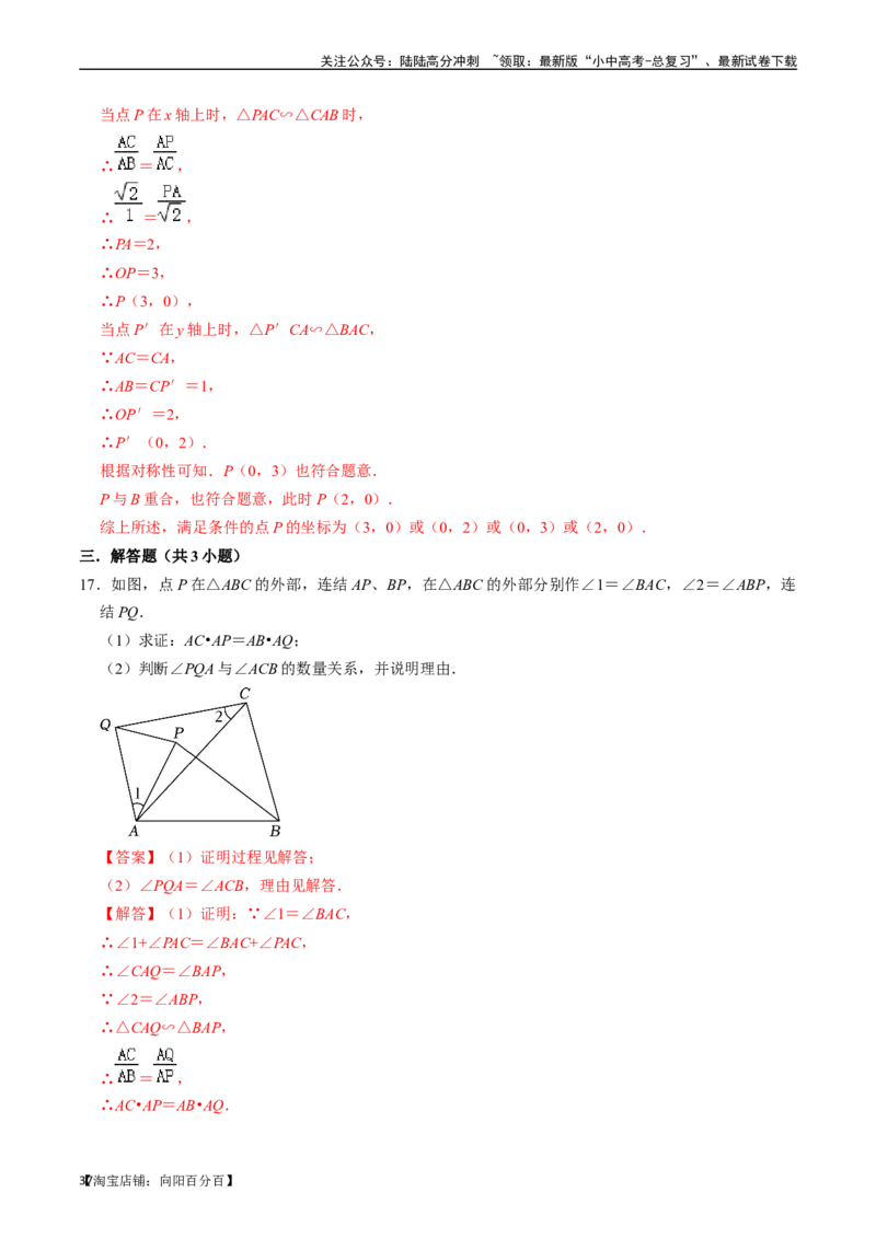 专题19图形的相似与位似的核心知识点精讲（讲义）-备战2024年中考数学一轮复习考点帮（全国通用）（解析版）_02中考总复习（2026版更新中）_02-数学-中考总复习_2024年中考复习资料_讲义
