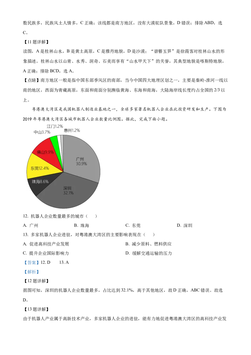 精品解析：2023年北京市石景山区中考一模地理试题（解析版）(1)_北京初中期末题_C605-京七八九_B京地理七八九_地理_北京八下地理_精品解析：2023年北京市石景山区中考一模地理试题