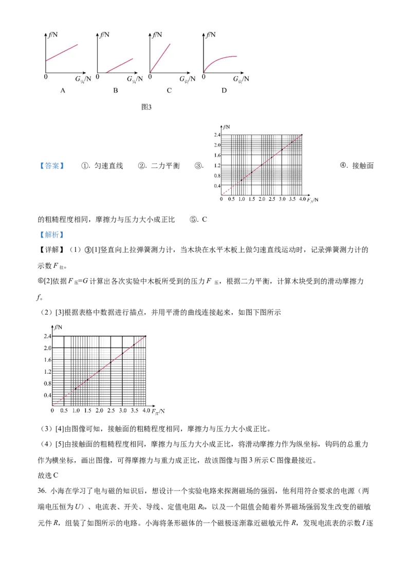 精品解析：2023年北京师范大学附属实验中学中考物理（零模）考试题（解析版）(1)_北京初中期末题_C605-京七八九_B京物理八九_物理_北京九下物理