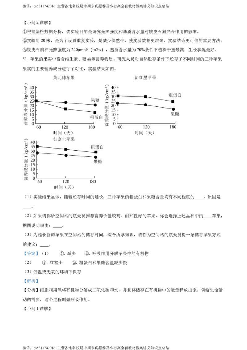 精品解析：北京市东城区2023-2024学年七年级上学期期末生物试题（解析版）(1)_北京初中期末题_C605-京七八九_B京生物七八九_北京7上生物_2022-2024_北京生物7上期末