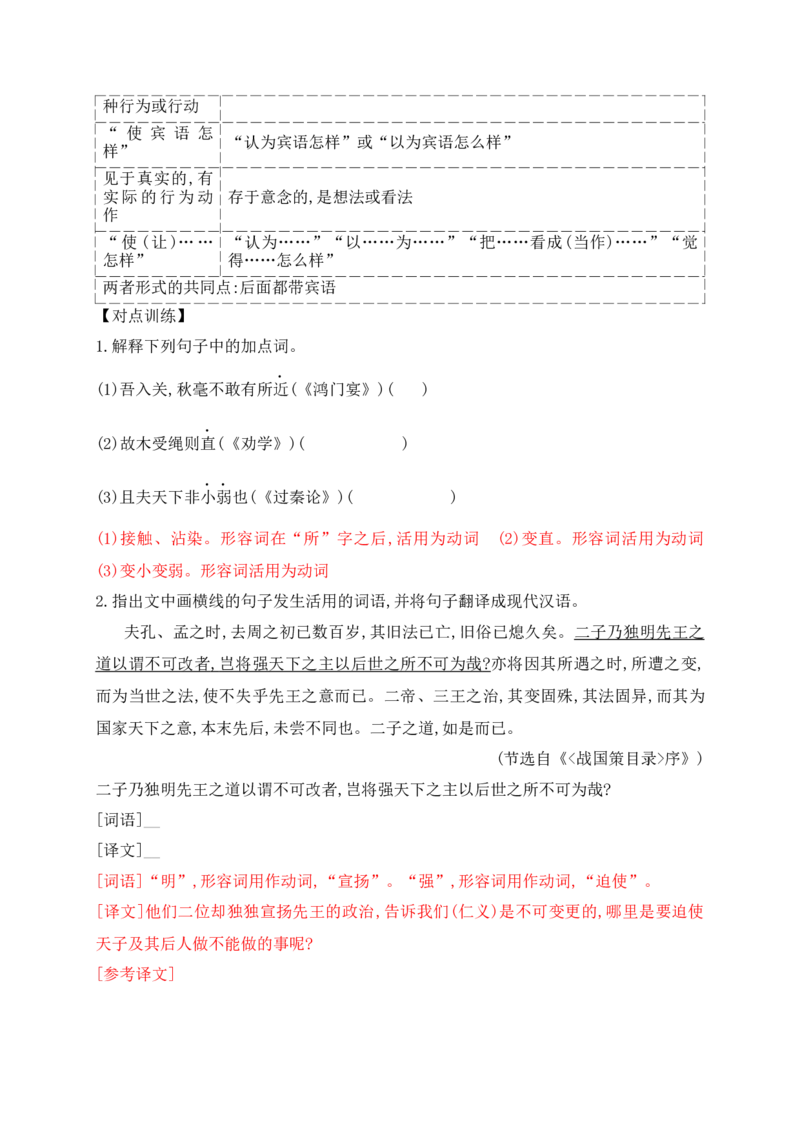 10词类活用考点突破&mdash;&mdash;根据词性,思考是否有活用情况_1.2025语文总复习_2025年新高考资料_一轮复习_2025年高考语文一轮复习之文言文阅读（全国通用）（完结）