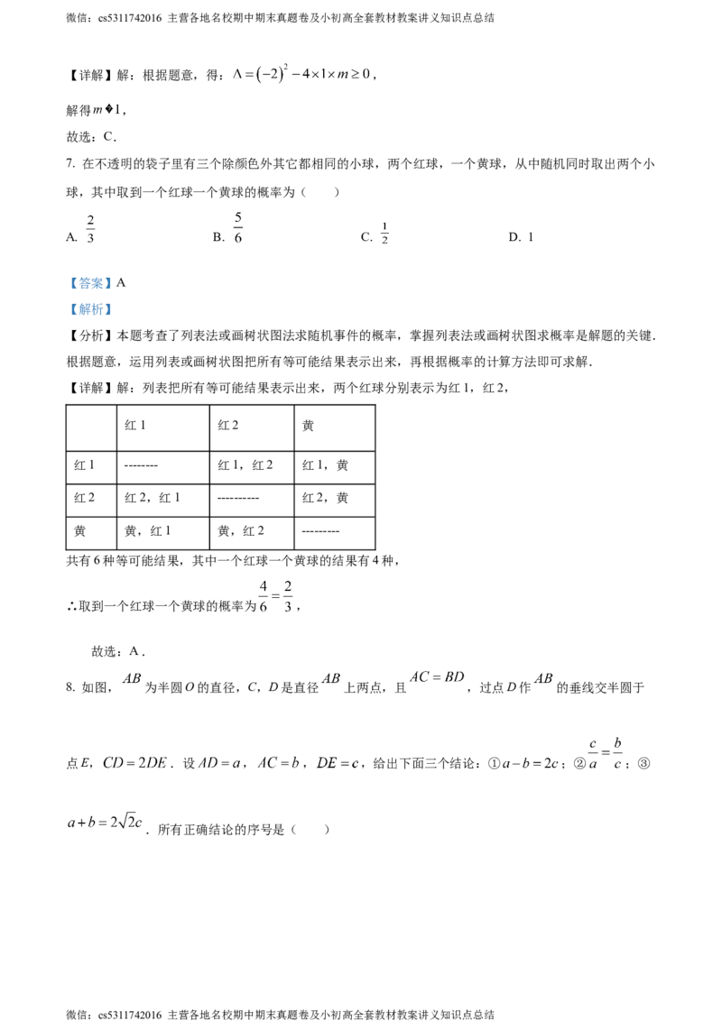 精品解析：2024年北京市昌平区九年级中考二模数学试题（解析版）(1)_北京初中期末题_C605-京七八九_B京市数学七八九_北京9下数学(含中考模拟）_北京数学9下一二三模
