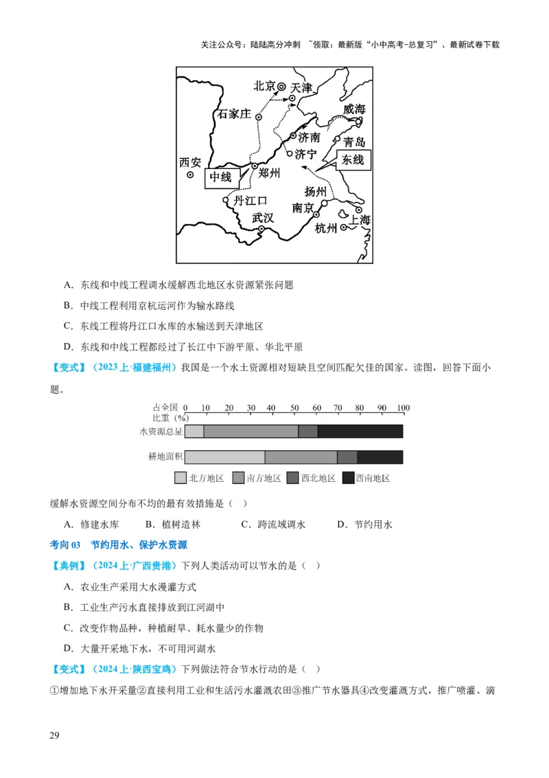 专题20中国的自然资源（讲义）（原卷版）_02中考总复习（2026版更新中）_09-地理-中考总复习_2024年中考复习资料_一轮复习_❤2024年中考地理一轮复习讲练测（全国通用）_配套讲义