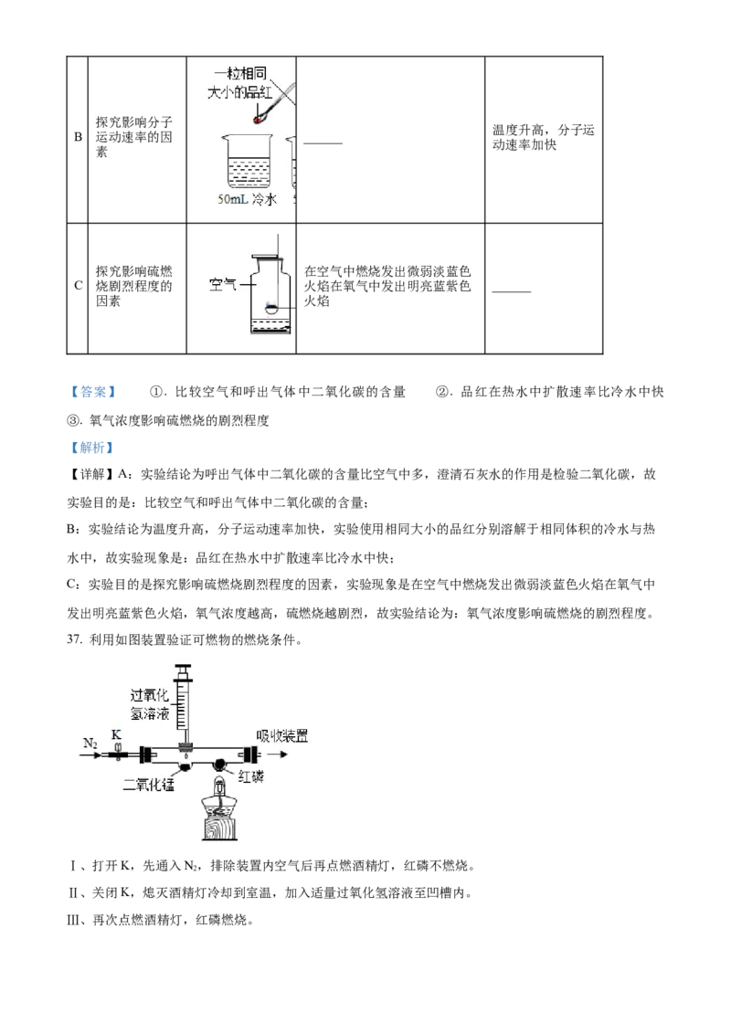 精品解析：北京市丰台区2021-2022学年九年级上学期期末化学试题（解析版）(1)_北京初中期末题_C605-京七八九_B京化学七八九_北京9上化学_2021-2022