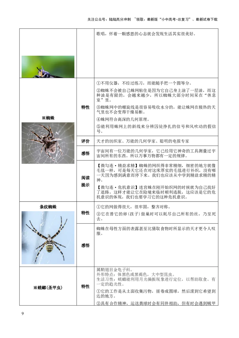 专题20《昆虫记》（知识梳理+练习）（解析版）_02中考总复习（2026版更新中）_01-语文-中考总复习_2025年中考资料_备战2025年中考语文一轮复习考点突破（全国通用）