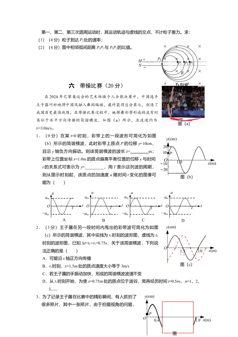 上海市奉贤区2024-2025学年高三上学期一模练习物理试题（含答案）_A1502026各地模拟卷（超值！）_12月_241216上海市奉贤区2025届高三上学期一模